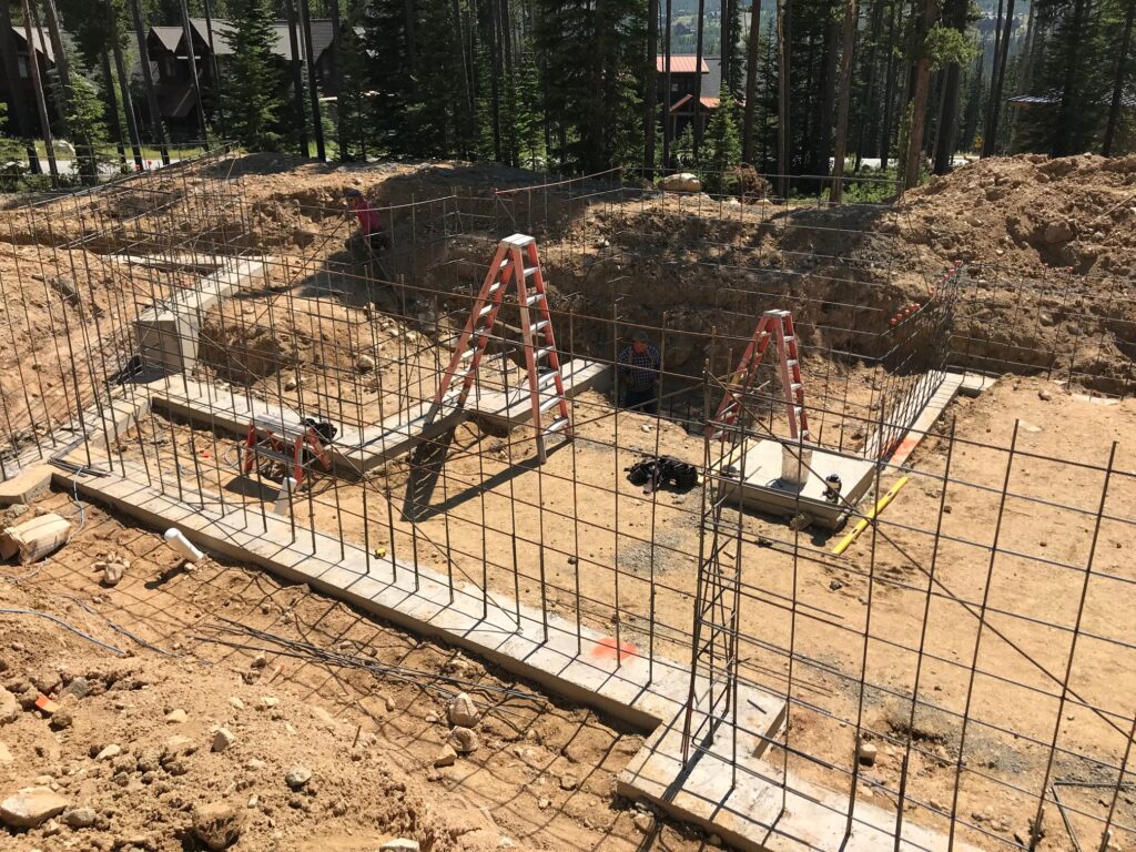 Complex foundation in Big Sky Montana